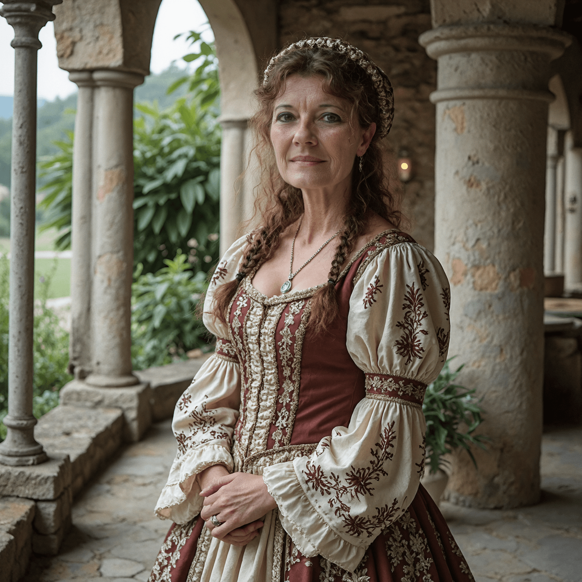 Me as a medieval noble woman in an abbey