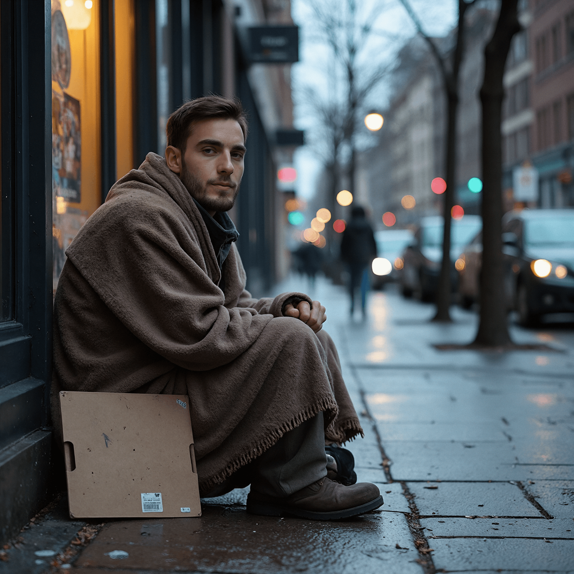 Me as a hobo in the street of Paris